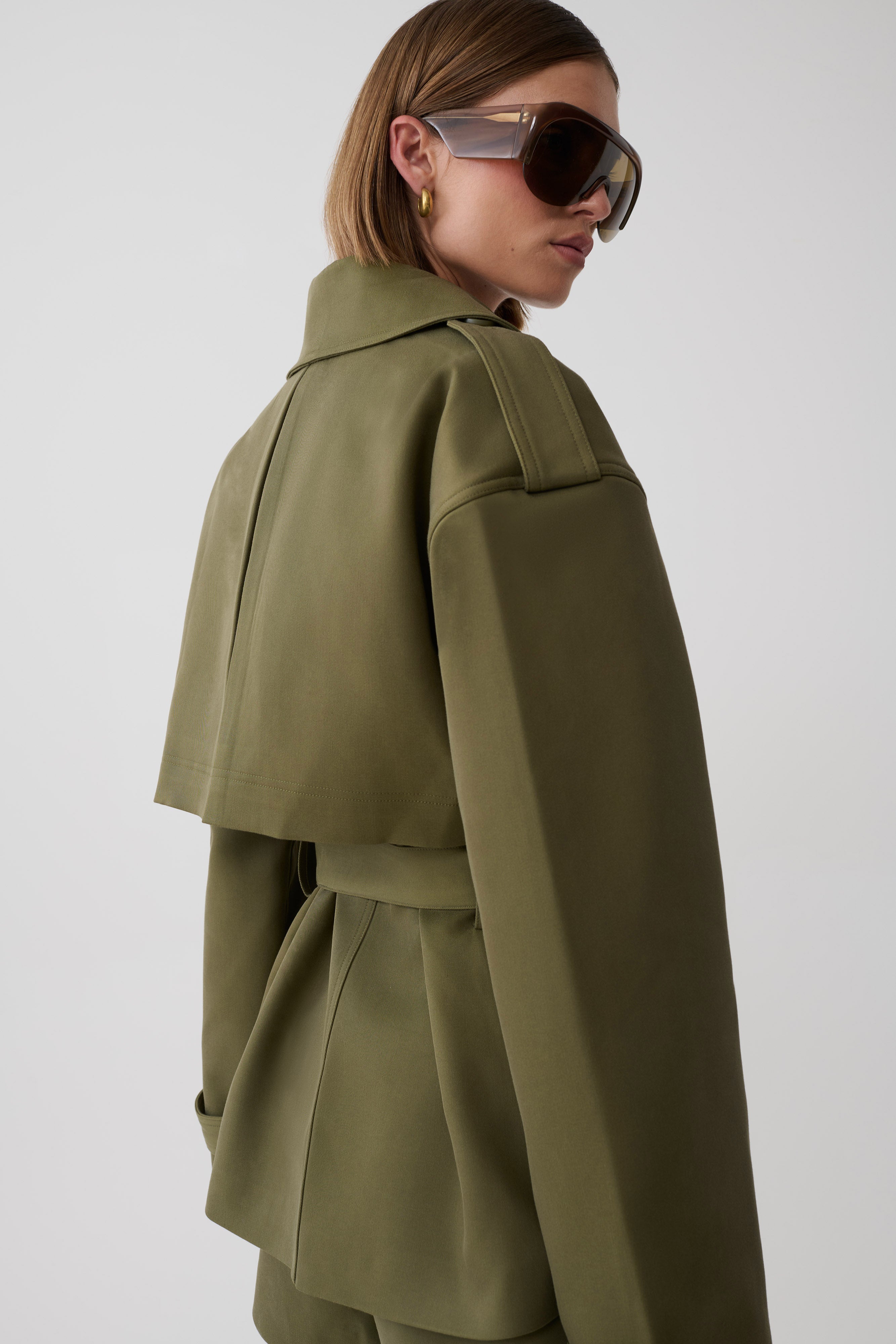 Alden Short Trench Jacket - Olive | MESHKI US