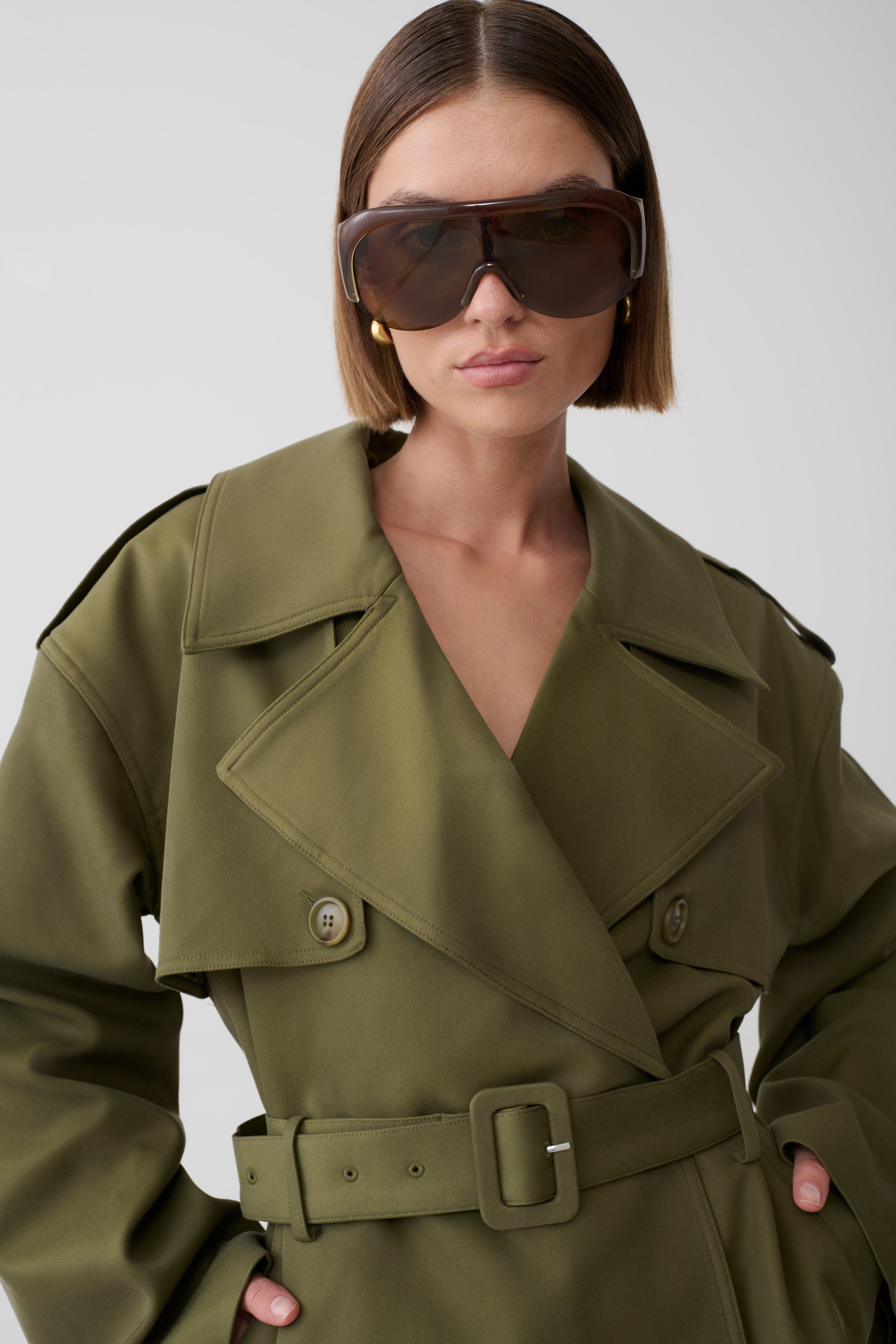 Alden Short Trench Jacket - Olive | MESHKI US