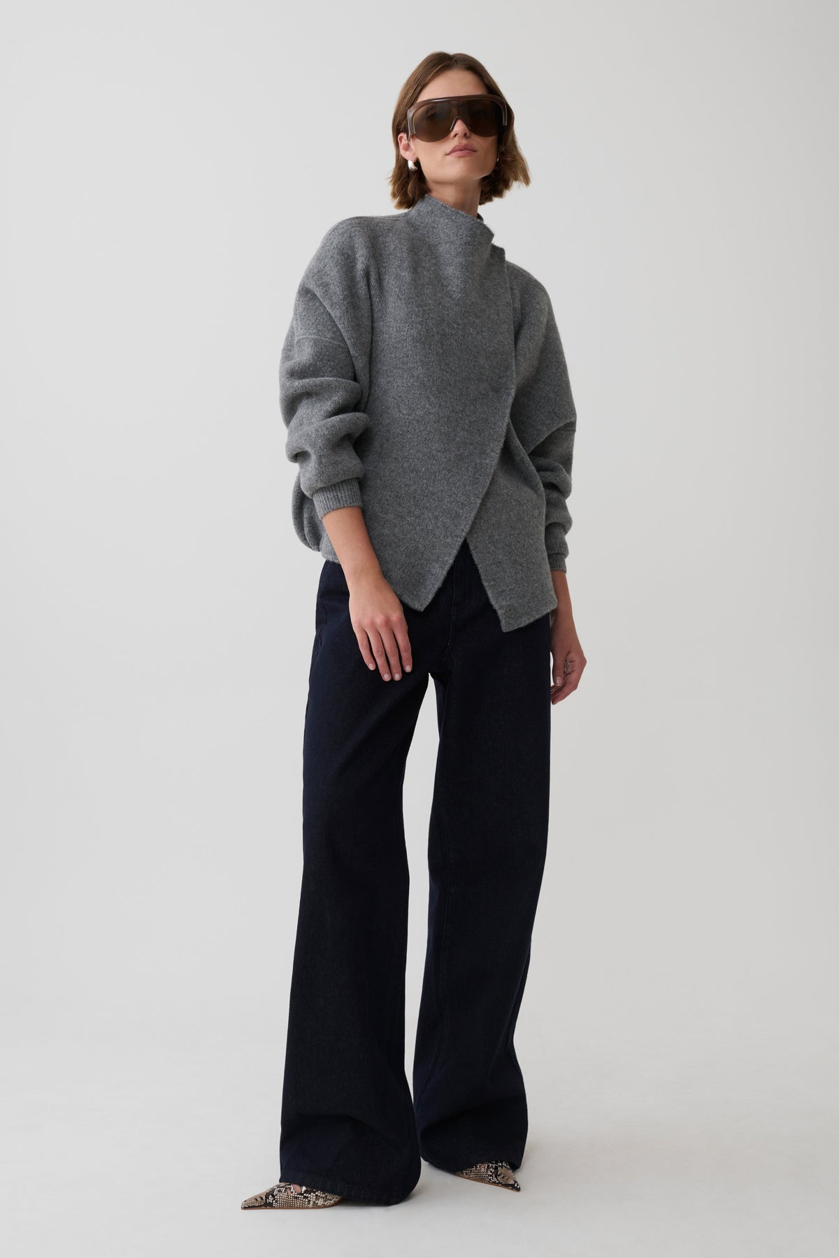 Brittany Blouson Knit Cardigan - Charcoal #5