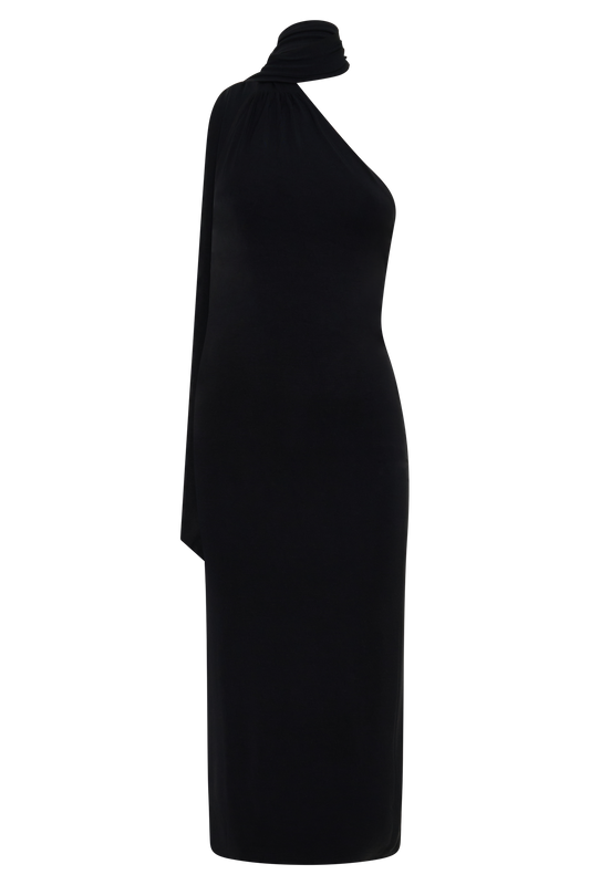 meshki black midi dress Mierah Halter Midi Dress - Black