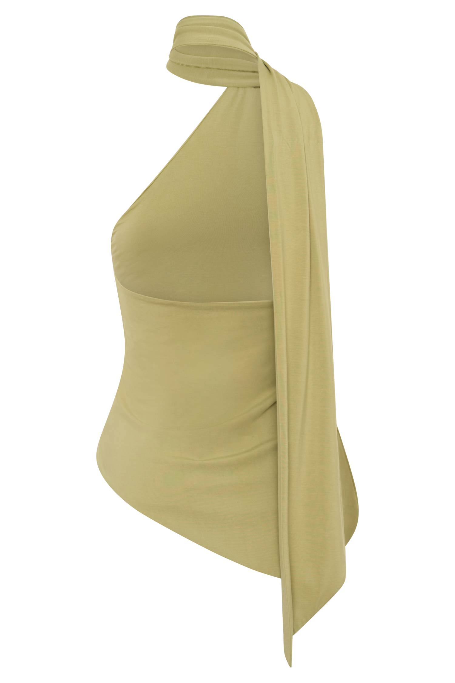 Jemma One Shoulder Tie Top - Apple Sage #8