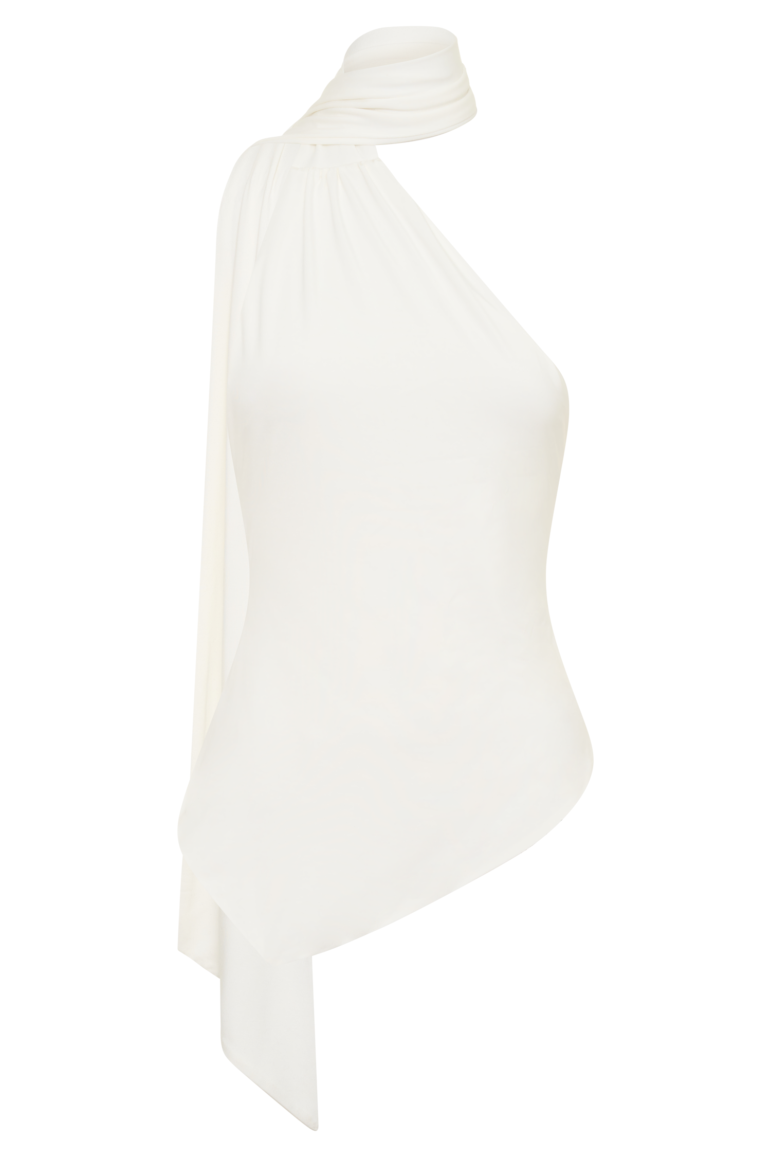 Jemma One Shoulder Tie Top - White | MESHKI US