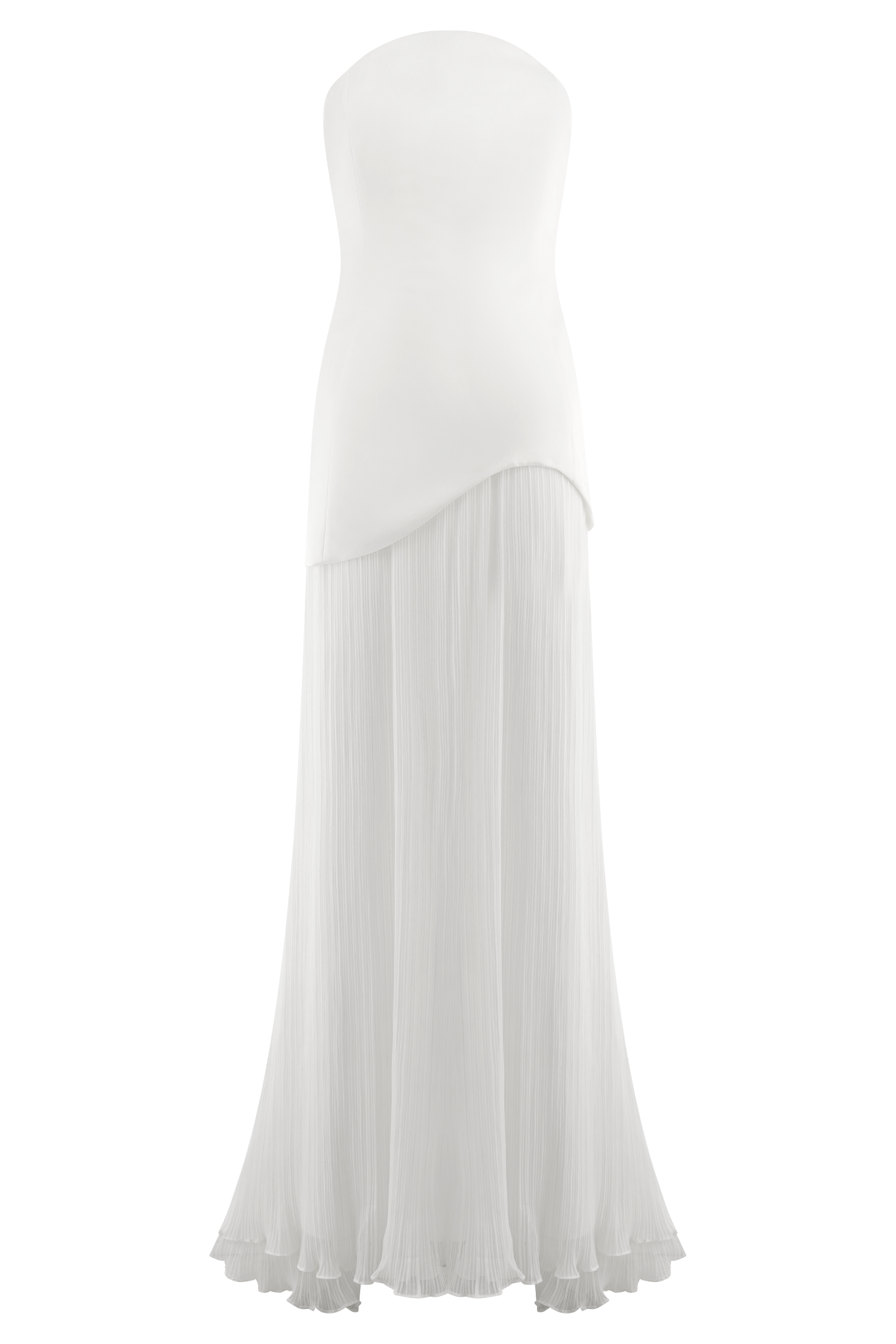 Juno Strapless Pleated Maxi Gown / White | Meshki | 3XL Juno Strapless Pleated Maxi Gown / White | Meshki | 3XL