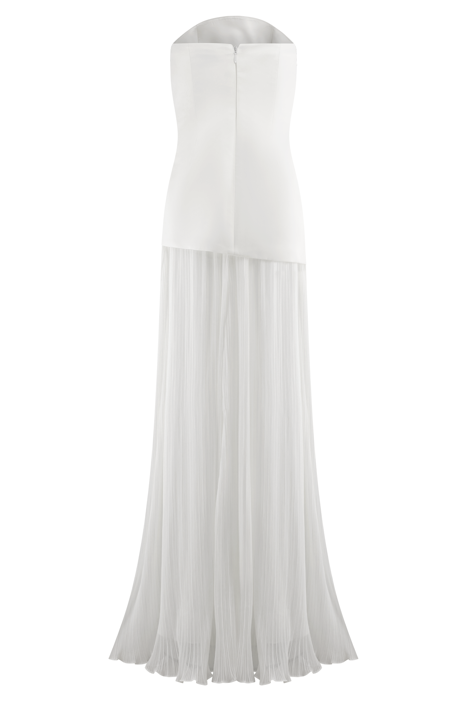 Juno Strapless Pleated Maxi Gown - White | MESHKI US Juno Strapless Pleated Maxi Gown - White | MESHKI US