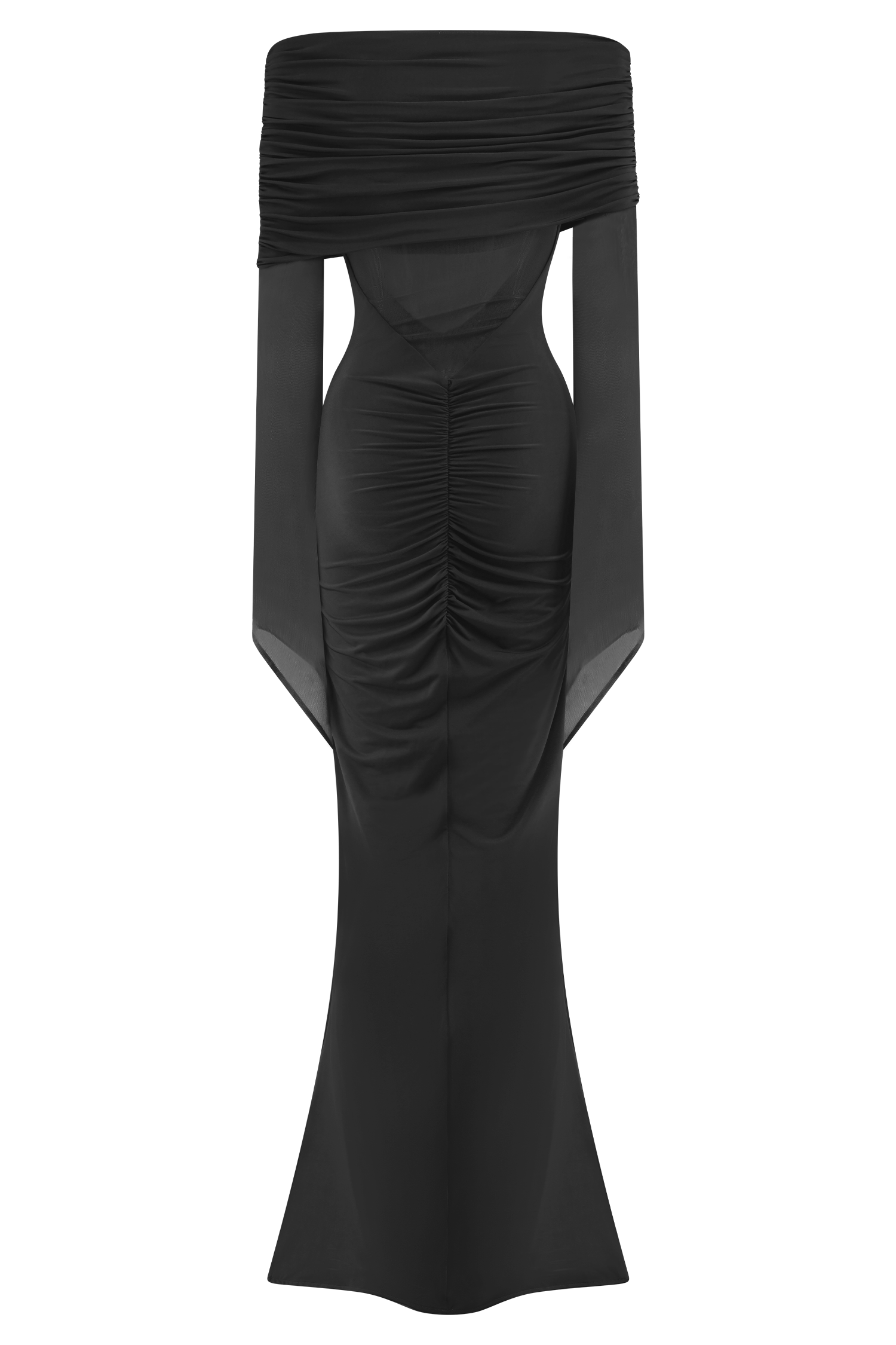 Kaitlin One Shoulder Slinky And Mesh Maxi Dress - Black | MESHKI US Kaitlin One Shoulder Slinky And Mesh Maxi Dress - Black | MESHKI US