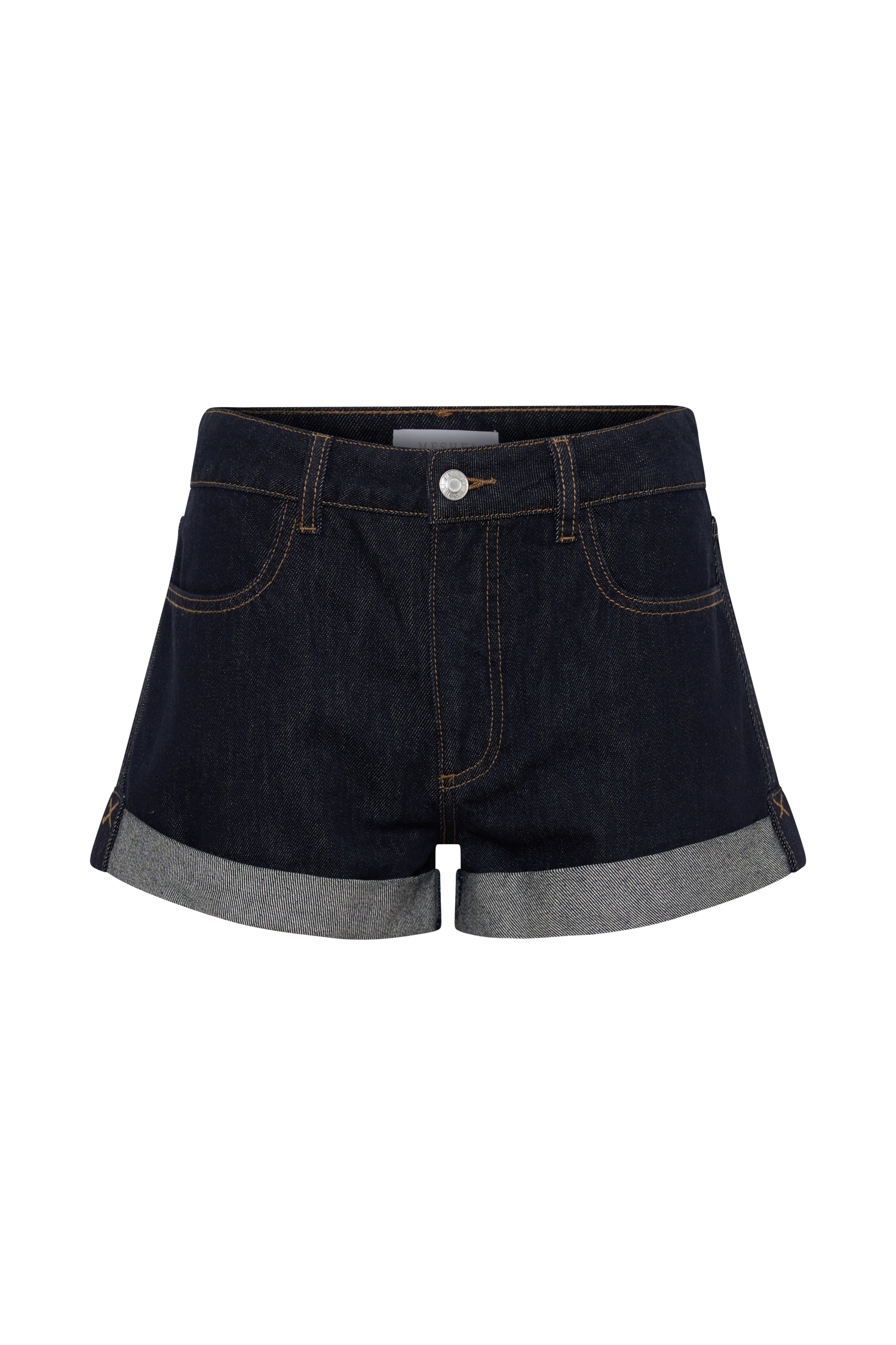 Krissy Rolled Hem Denim Shorts - Washed Indigo Blue #9