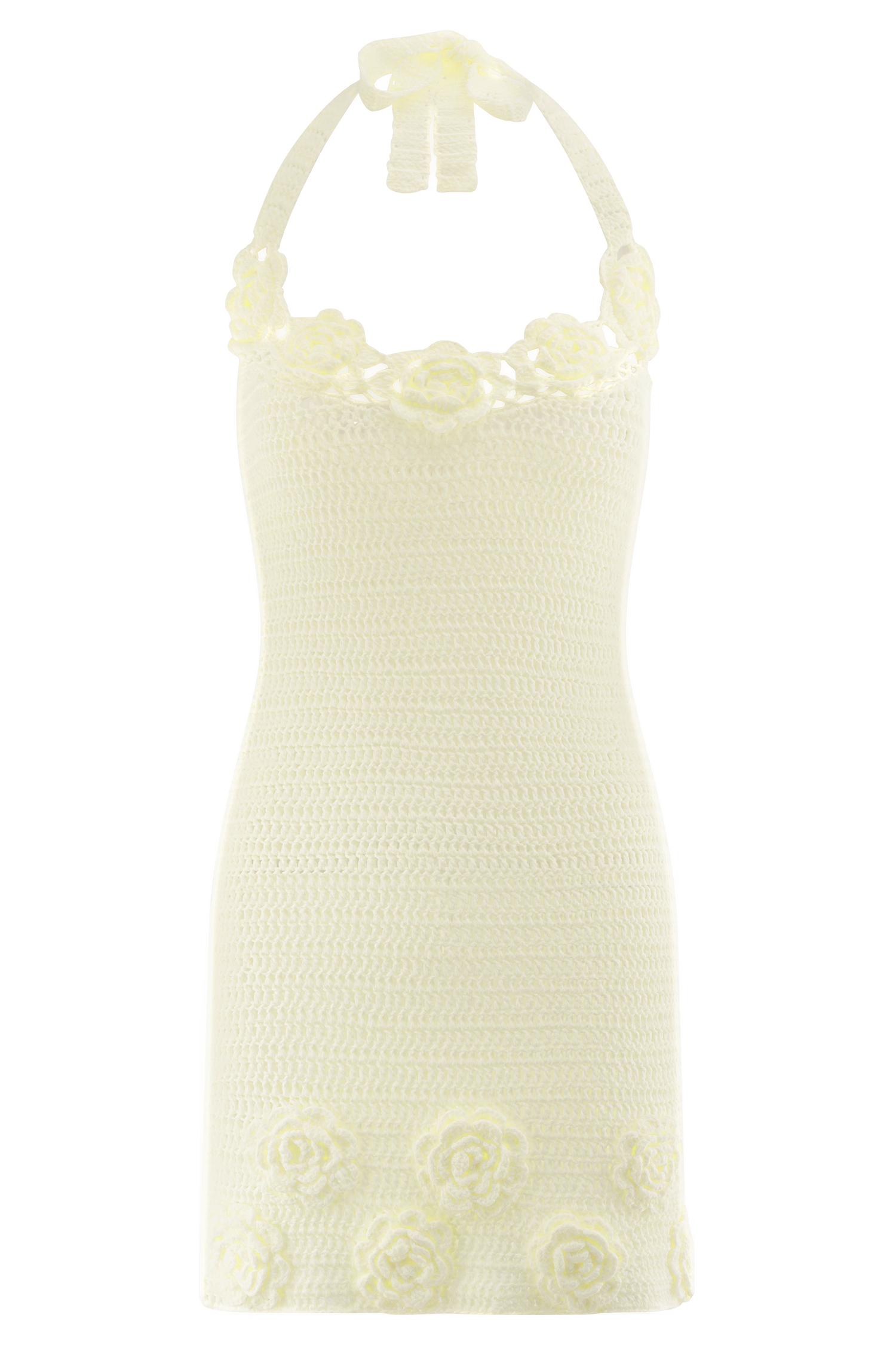 Liyah Floral Hand Crochet Mini Dress / Ivory | Meshki | L Liyah Floral Hand Crochet Mini Dress / Ivory | Meshki | L