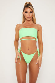 Kyndall Meshki Logo Strap Bandeau Bikini Top - Green - MESHKI
