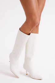 Jesi Faux Leather Boots - Ivory