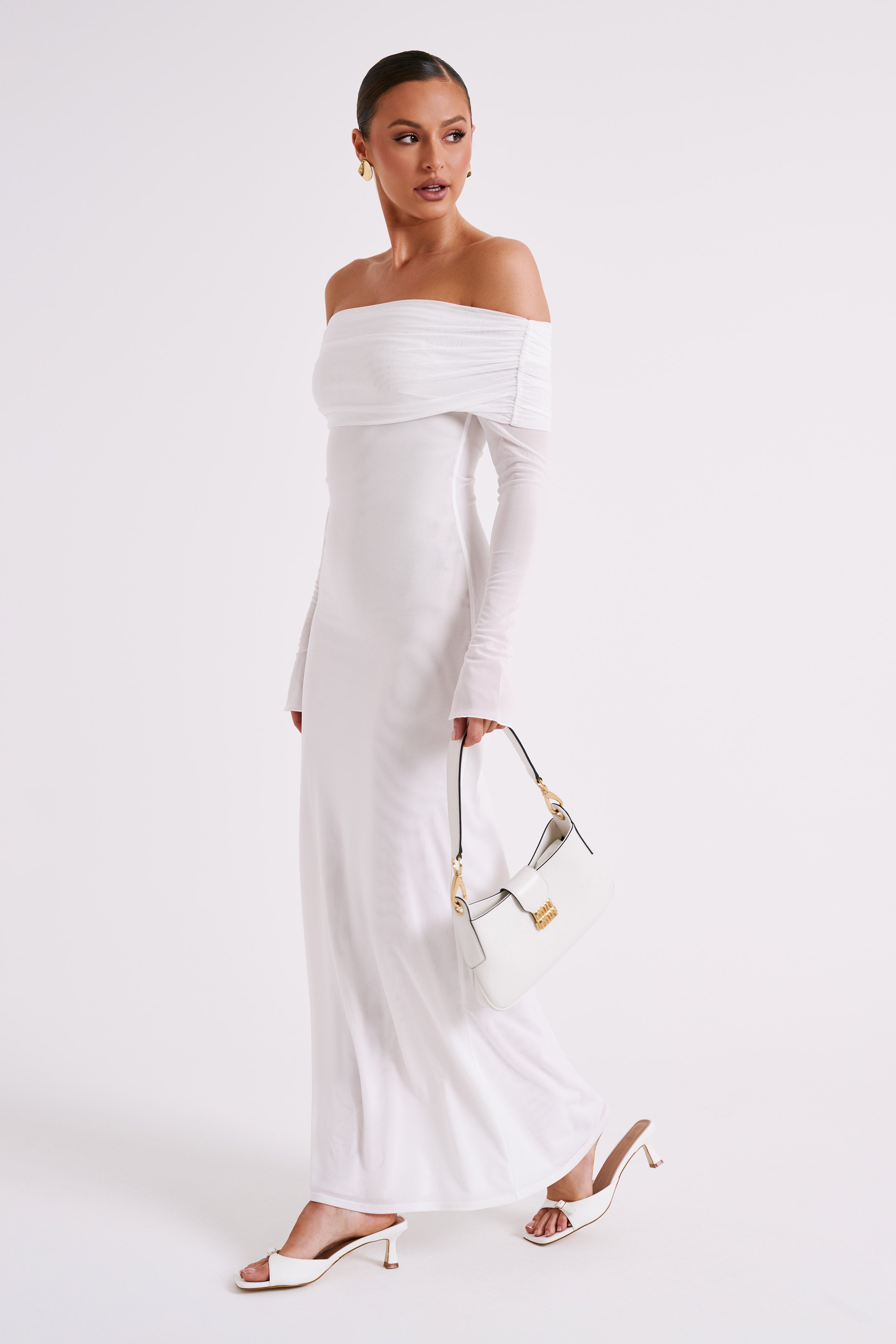 Jessie Long Sleeve Pleated Mesh Maxi Dress main image 1