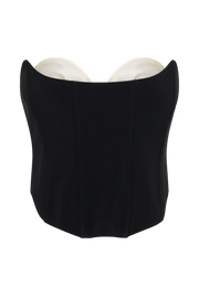 Oceane Contrast Suiting Strapless Corset - Black