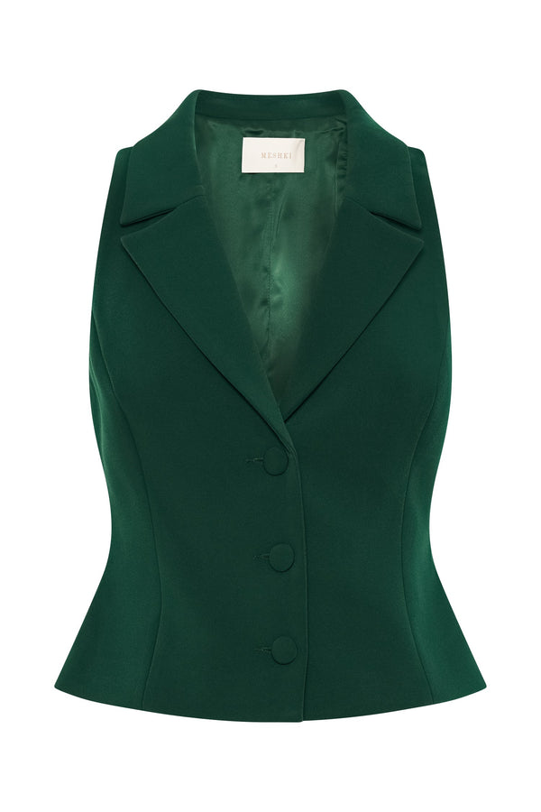 Mura Suiting Vest - Forest Green