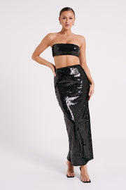 Cosette Sequin Maxi Skirt - Black