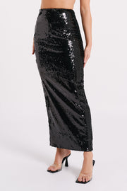 Cosette Sequin Maxi Skirt - Black