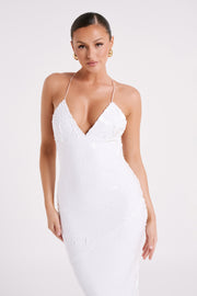 Gracie Sequin Maxi Dress - White
