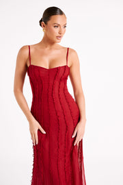 Jacinta Chiffon Maxi Dress - Vermilion Red