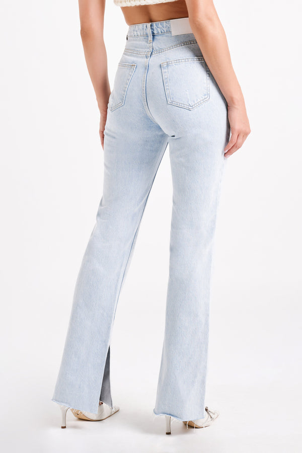 FSM Lauren Straight Leg Jeans | Light Blue | 12 | Afterpay | MESHKI Lauren Straight Leg Jeans - Light Blue | Warehouse Sale