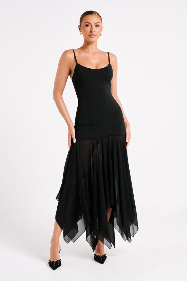 Minka Chiffon Maxi Dress - Black