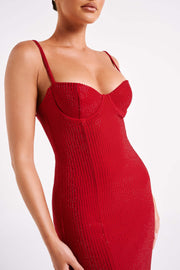 Rafaela Diamante Maxi Dress - Vermilion Red