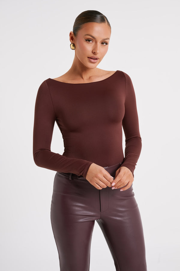 Buy MIXT by Nykaa Fashion Black Boat Neck Textured Bodysuit Online