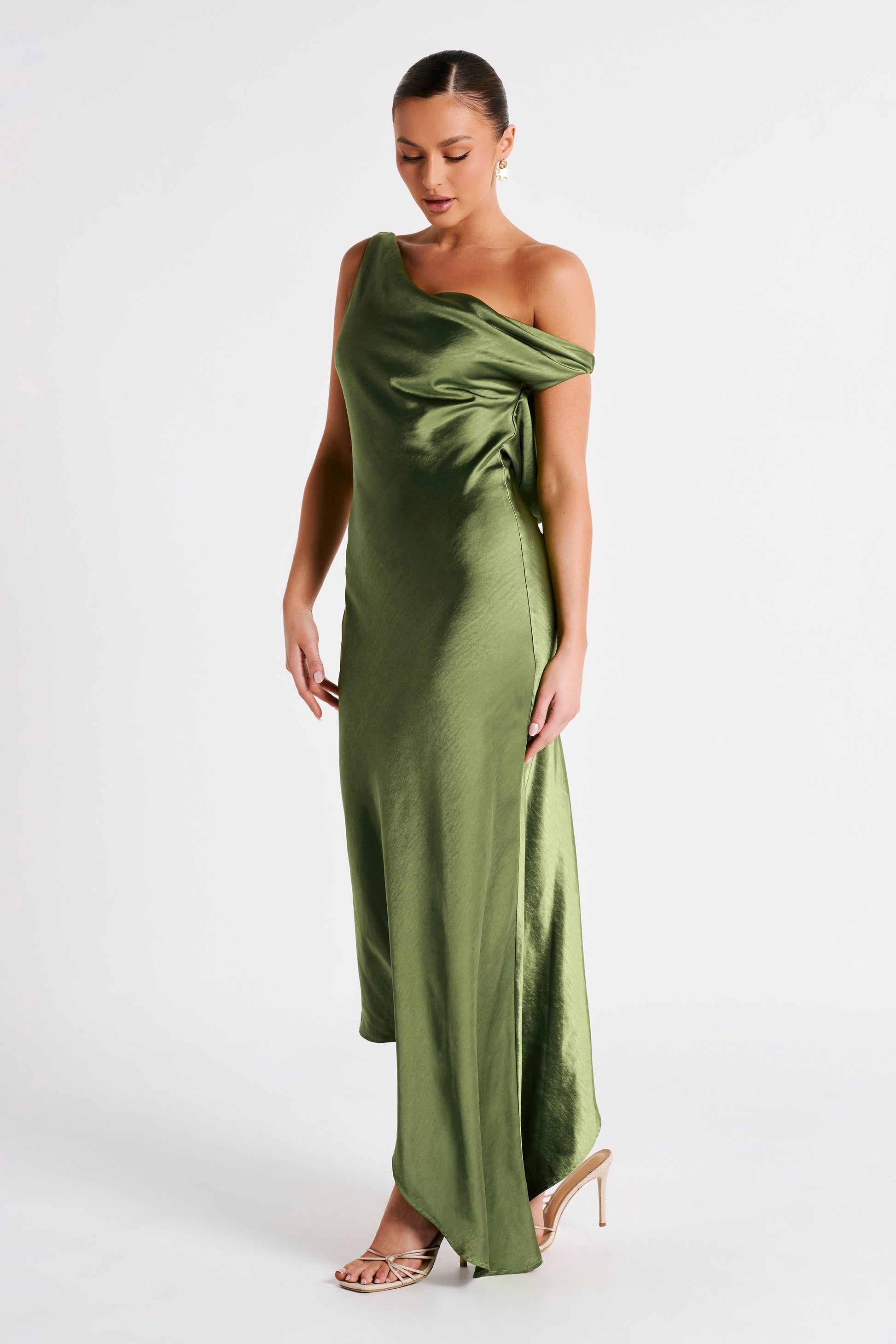 Yvette Slip Maxi Dress With Asymmetrical Hem