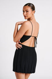 Kendra Rib Knit Mini Dress - Black