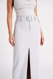 Daria Suiting Midi Skirt - Ice Grey