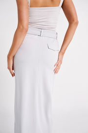 Daria Suiting Midi Skirt - Ice Grey