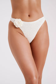 Valencia Rose Crochet Bikini Bottom - Ivory