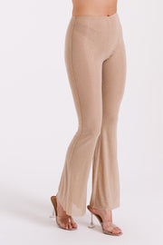 Ophelia Diamante Skinny Leg Pants - Nude