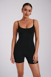 Alexis Ribbed Cami Playsuit - Black