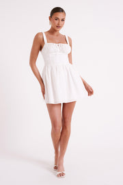 Roz Cotton Mini Dress - White
