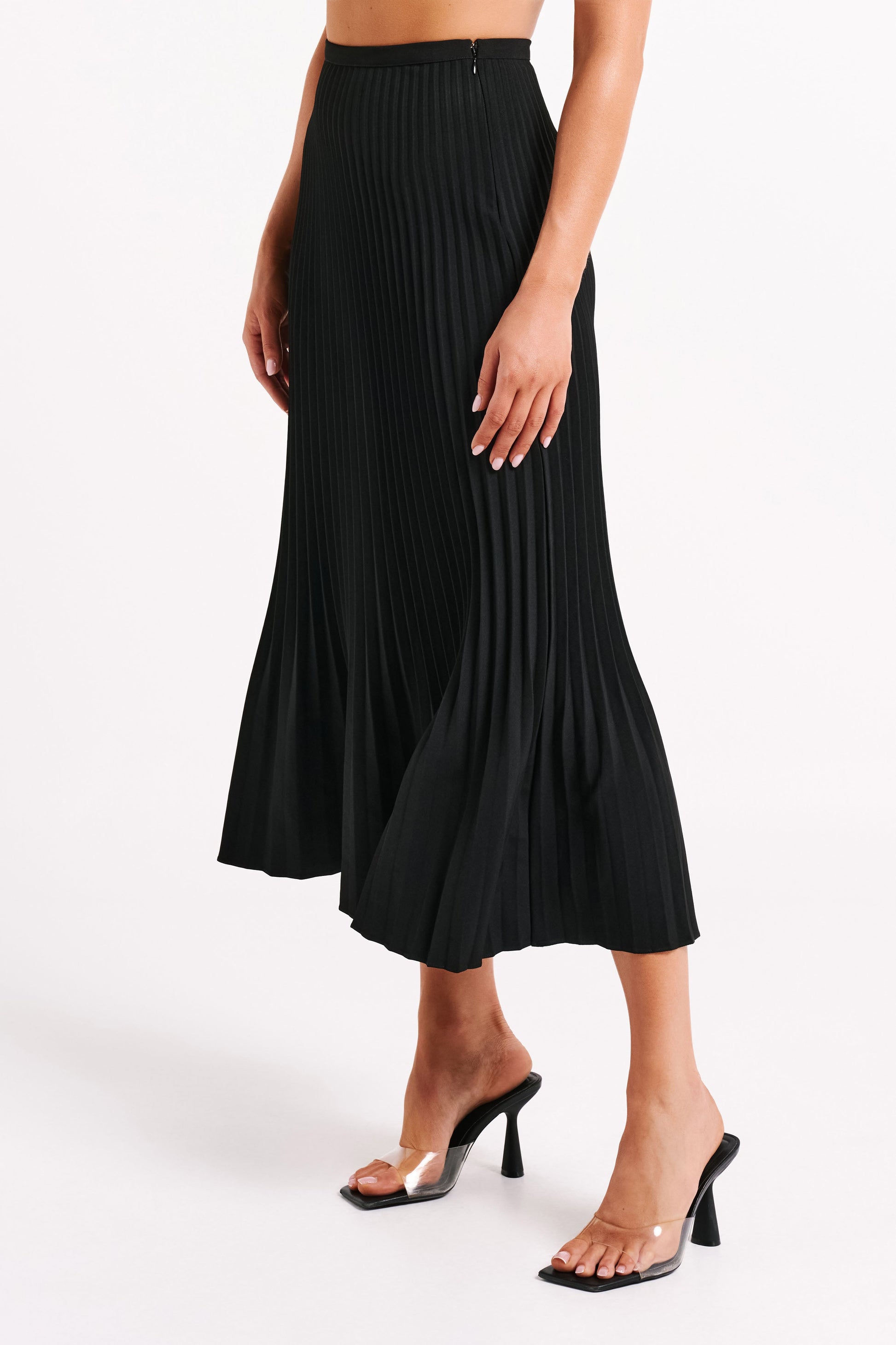 Twyla Pleated Suiting Maxi Skirt - Black Twyla Pleated Suiting Maxi Skirt - Black