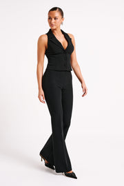 Loretta Fit & Flare Tailored Pant - Black - MESHKI