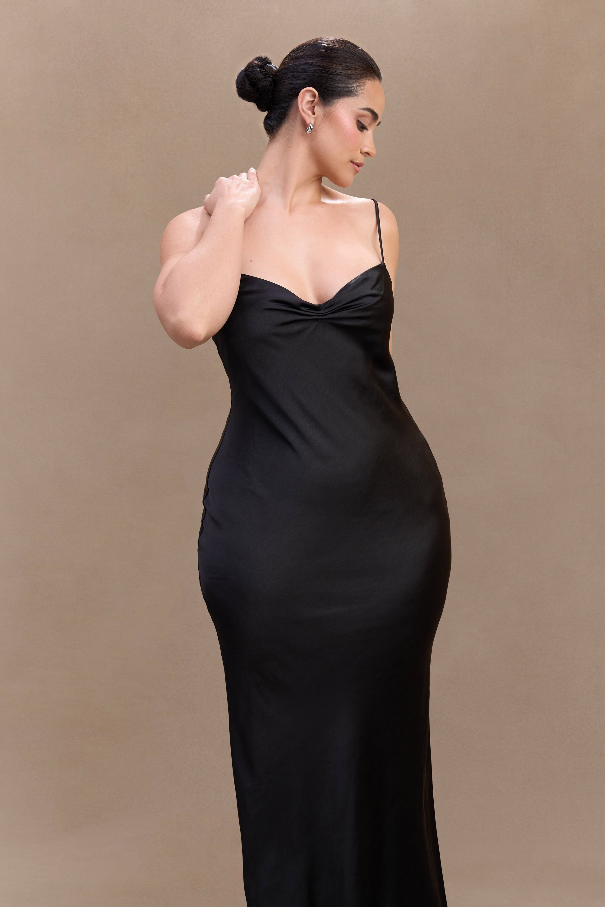 Lilly Sweetheart Satin Maxi Dress - Black | MESHKI US Lilly Sweetheart Satin Maxi Dress - Black | MESHKI US