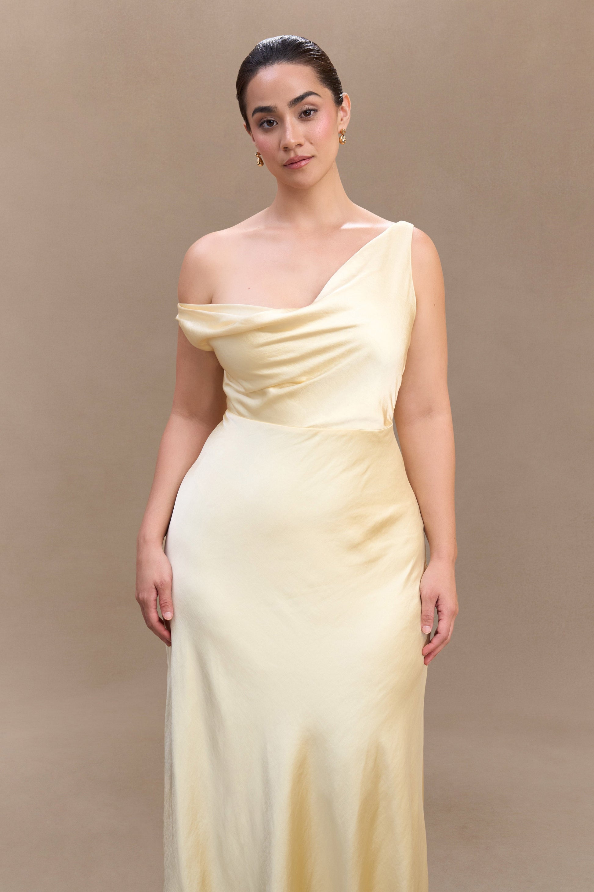 Jacinta One Shoulder Maxi Dress / Pastel Lemon | Meshki | XL Jacinta One Shoulder Maxi Dress / Pastel Lemon | Meshki | XL