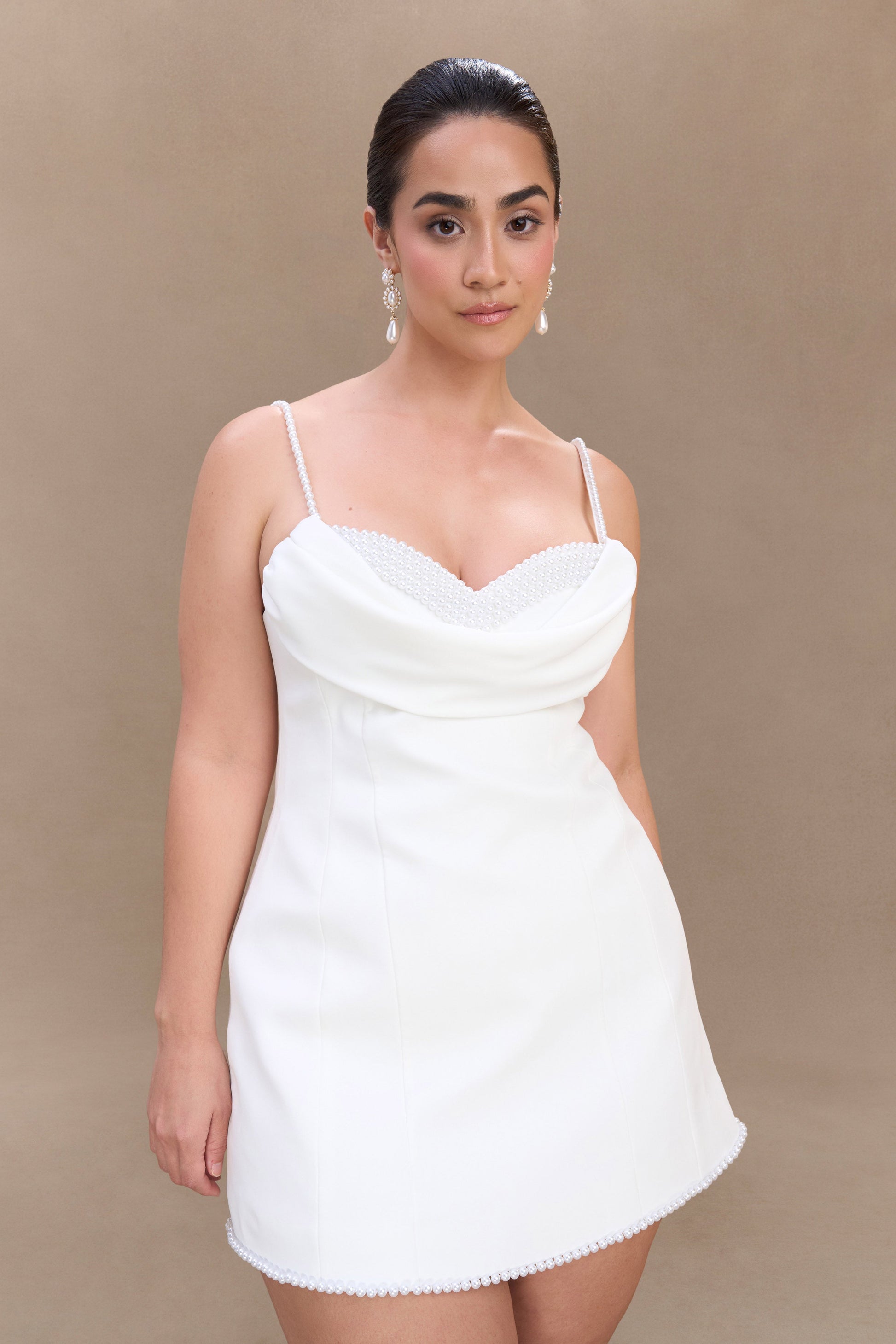Liliane Suiting Mini Dress - Ivory | MESHKI US Liliane Suiting Mini Dress - Ivory | MESHKI US