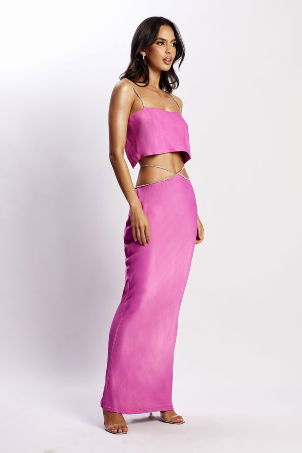 Dayana Diamante Maxi Skirt - Purple