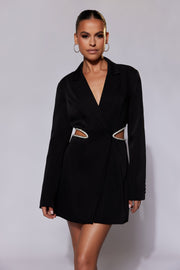 Shyann Diamante Cut Out Blazer Dress - Black