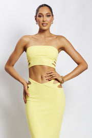 Audrina Cut Out Bandeau Top - Yellow