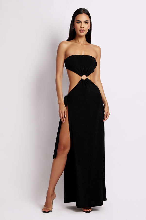 Sierra Strapless Shimmer Dress - Black Shimmer