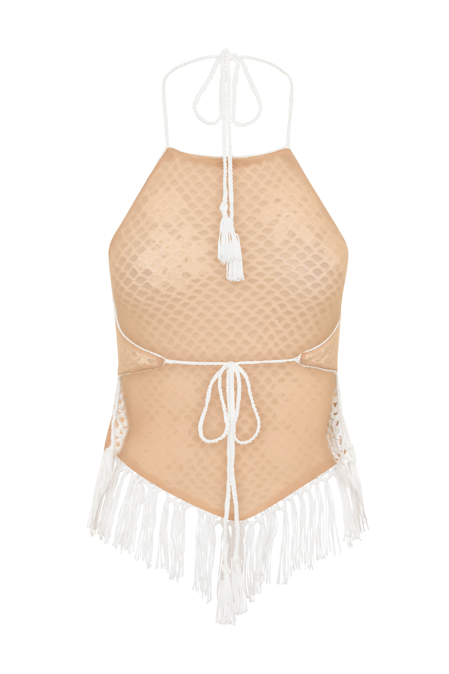 Miley Crochet Halter Top - Ivory