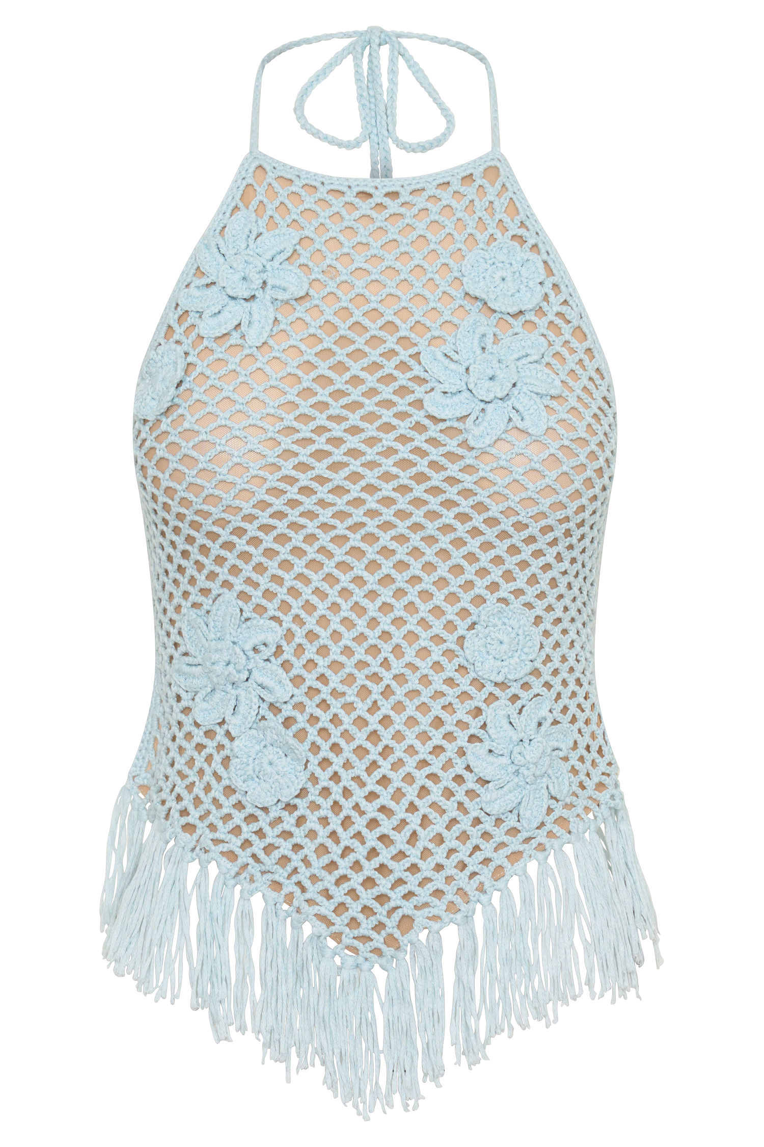 Miley Crochet Halter Top - Pale Aqua | MESHKI US