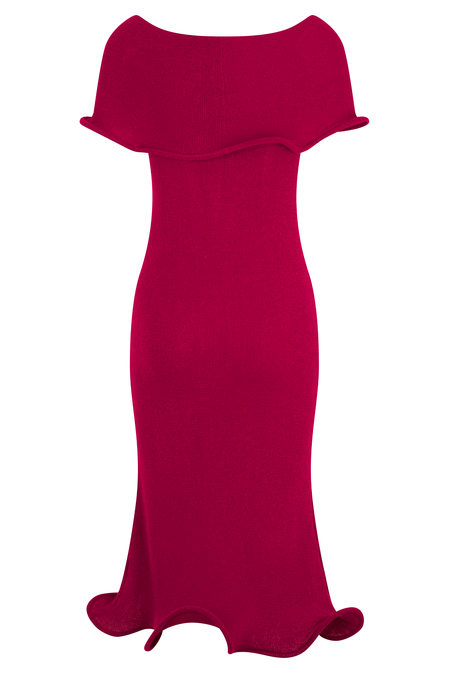 Molly Off Shoulder Knit Midi Dress - Raspberry Molly Off Shoulder Knit Midi Dress - Raspberry
