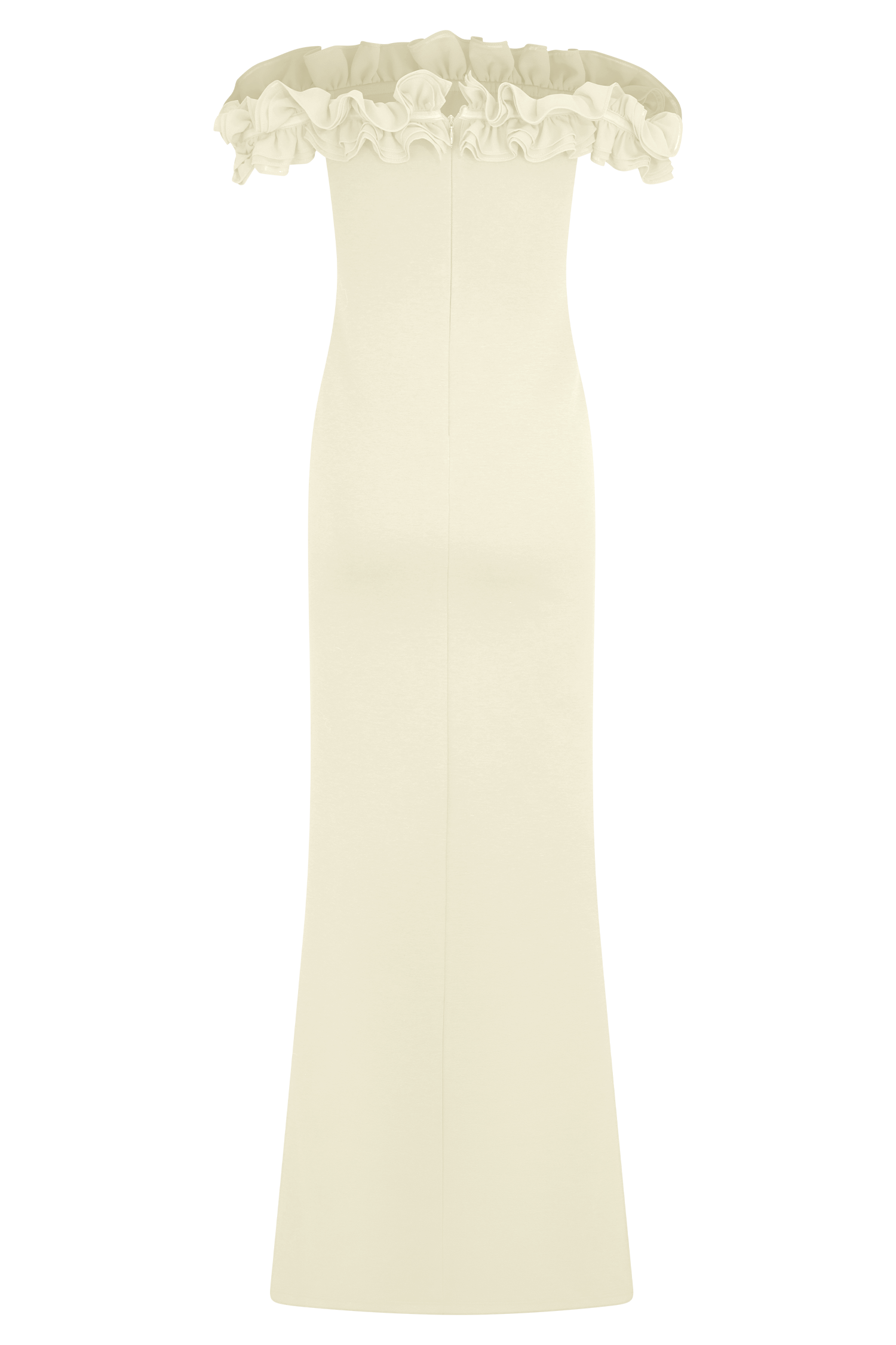 Nova Ruffle Off Shoulder Maxi Dress - Ivory | MESHKI US Nova Ruffle Off Shoulder Maxi Dress - Ivory | MESHKI US