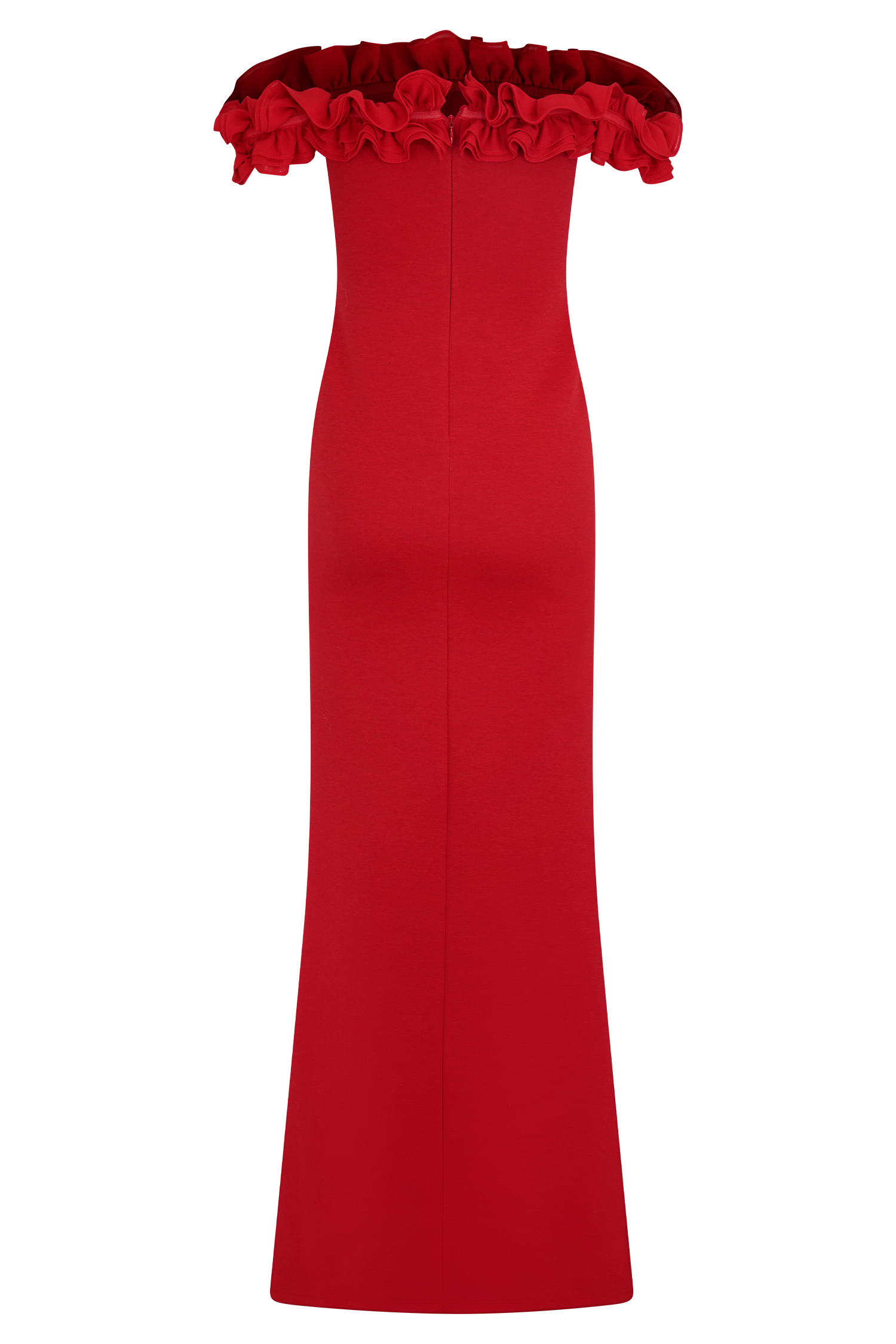 Nova Ruffle Off Shoulder Maxi Dress - Ruby | MESHKI US Nova Ruffle Off Shoulder Maxi Dress - Ruby | MESHKI US