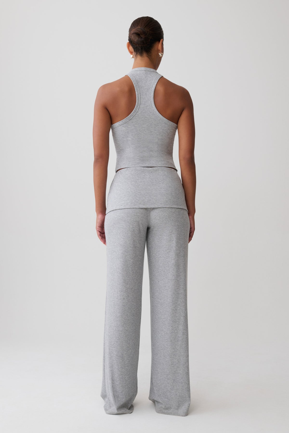 Evadne Elasticated Pants - Grey Marle #2