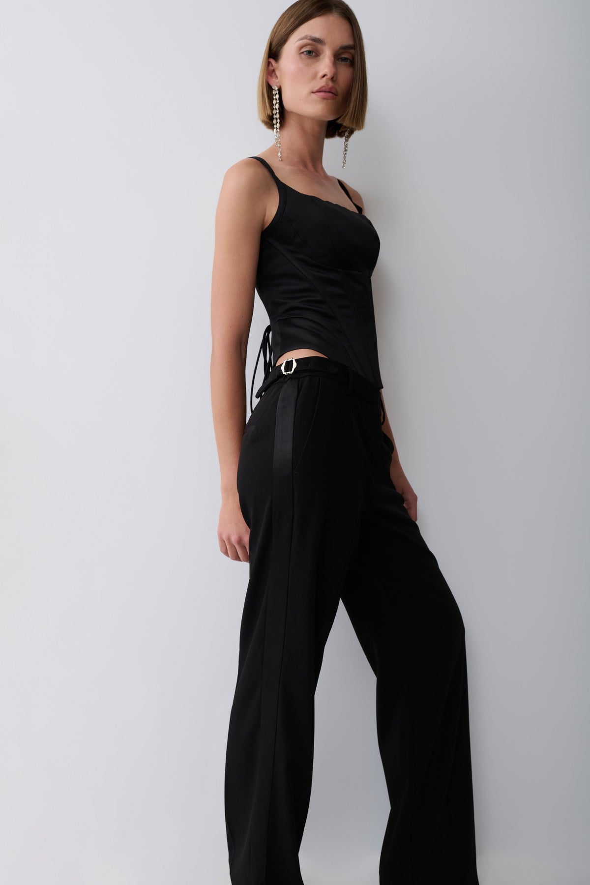 Theodora Straight Leg Pants - Black