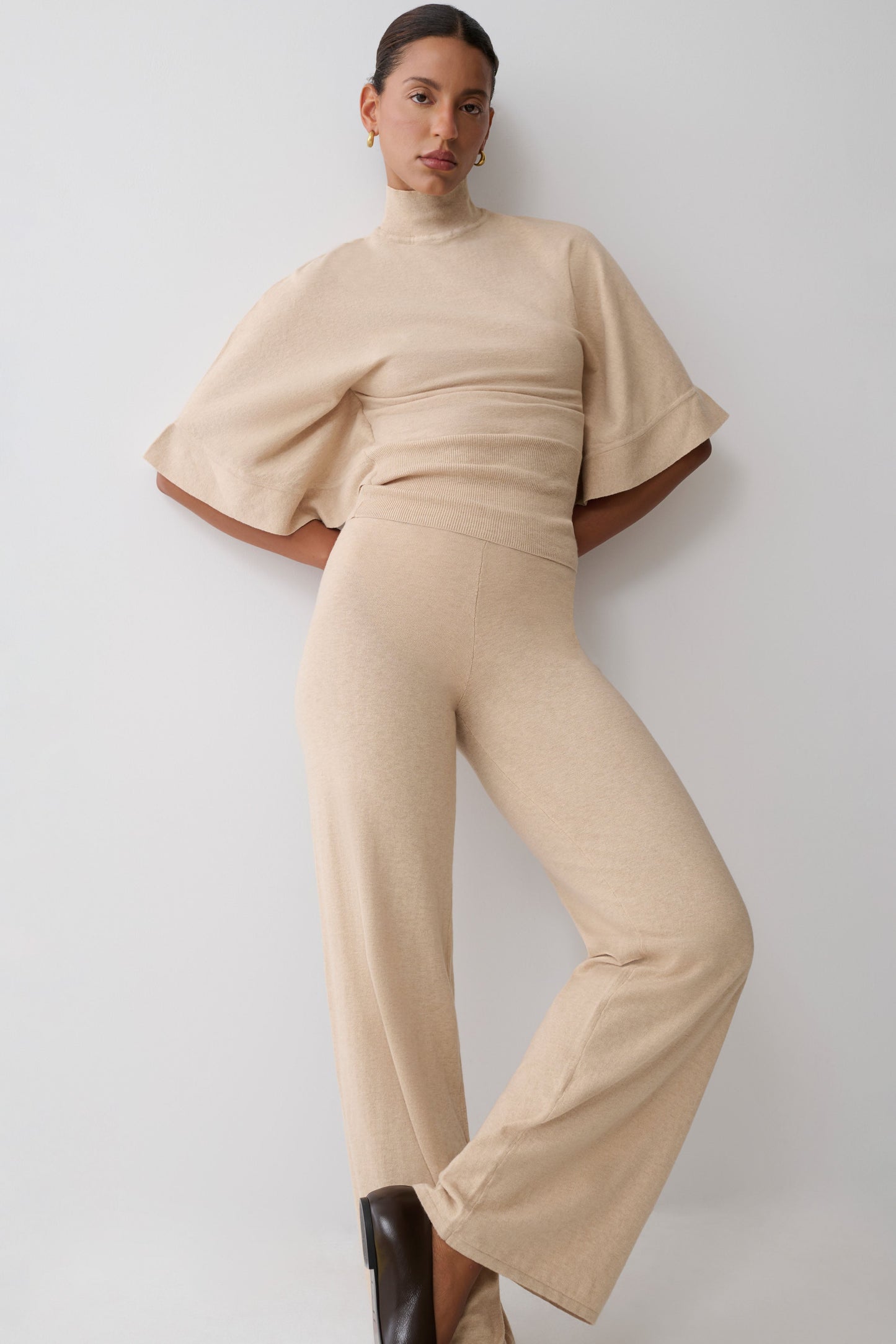 Helania Knit Pants - Oat Marle