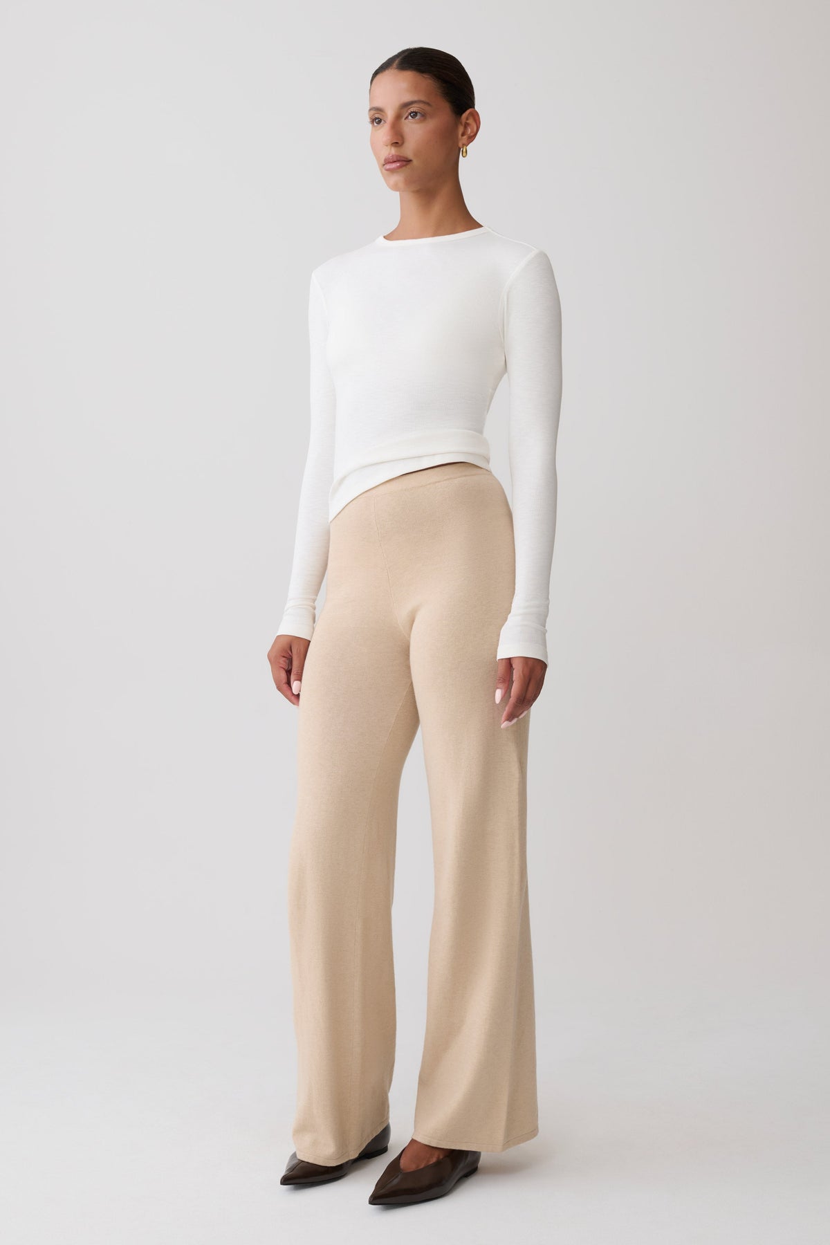 Helania Knit Pants - Oat Marle